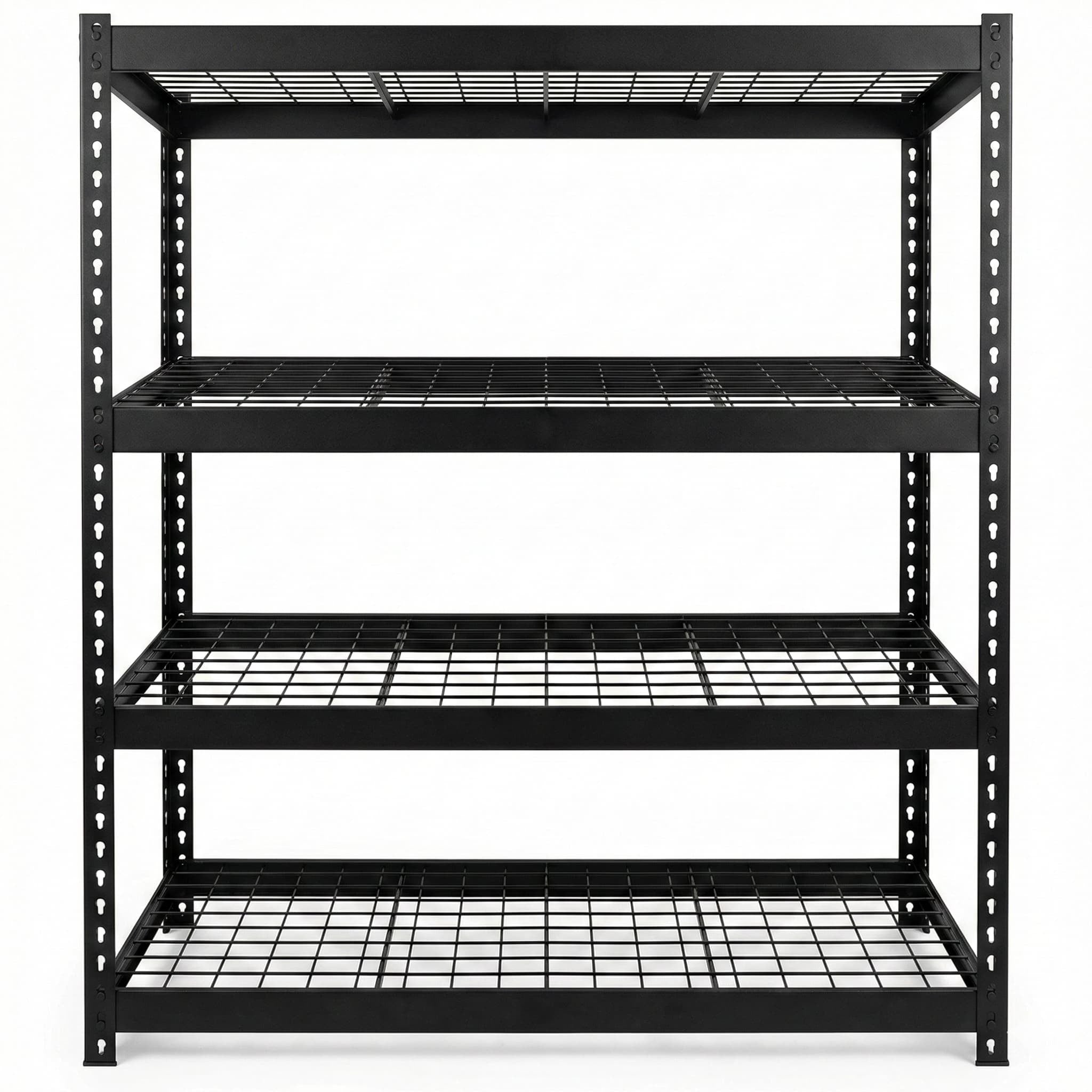 60"W x 18"D x 72"H Wire Shelving Unit, Industrial Grade 4/5-Tier Metal Storage Rack, Massive 3300Lbs Capacity (660Lbs/Shelf), Heavy Duty Adjustable Garage Shelf for Warehouse, Commercial Kitchen, Black