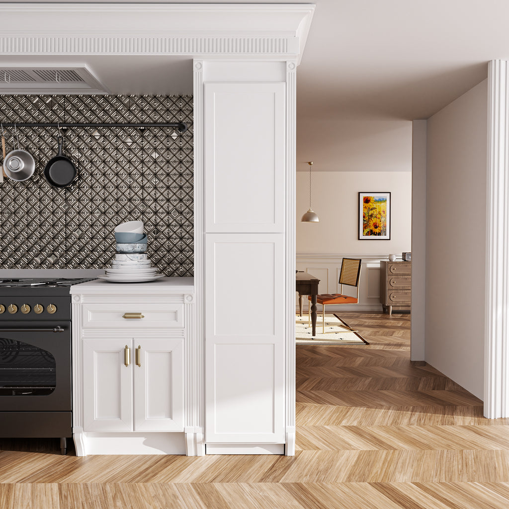 Pantry Kitchen Cabinet Tall Storage Cabinet in Shaker White