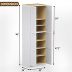 Pantry Kitchen Cabinet Tall Storage Cabinet in Shaker White