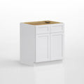 Kitchen Sink Base Cabinet with 2-Drawer in Shaker White