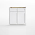 Kitchen Sink Base Cabinet with 2-Drawer in Shaker White