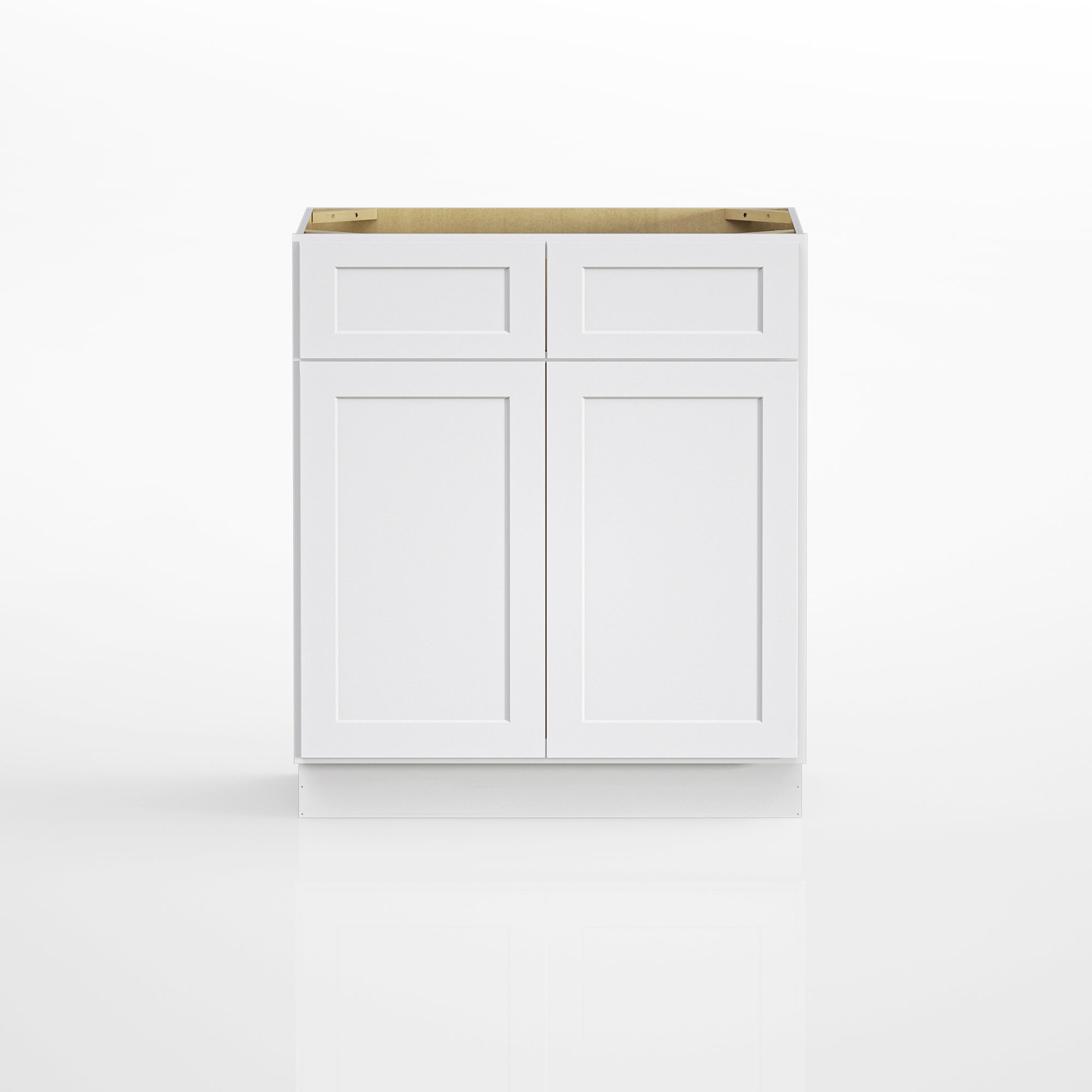 Kitchen Sink Base Cabinet with 2-Drawer in Shaker White