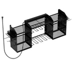Power Tool Organizer Wall Mount with Charging Station 3-Tier Metal Garage Tool Storage Rack with 8-Outlet Power Strip