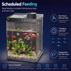 Fish Tank 4-Gallon Aquarium Set, Equipped with an Automatic Feeder, 8 Color Lighting Modes, an Automatic Three-in-one Silent Oxygen Pump, and a Temperature Display