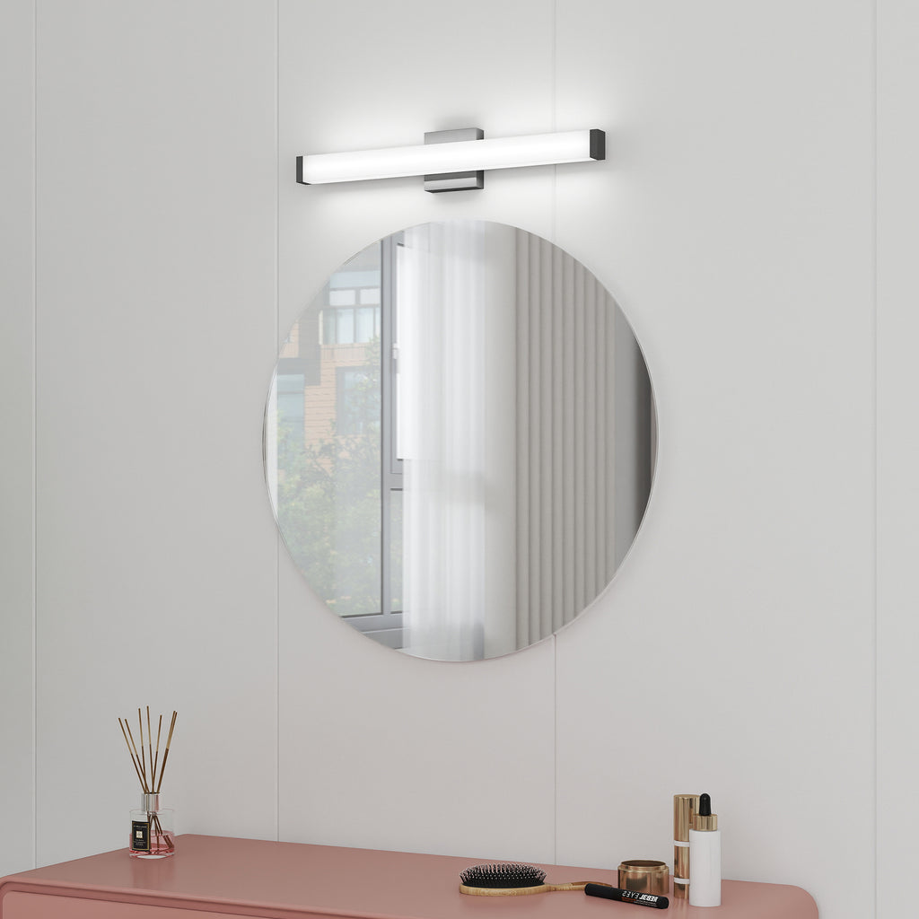 LUXYARD Bathroom Vanity Light Black - 25 inch  Vanity Lights for Bathroom - 14W LED Bath Lights Over Mirror Cool White Light 6000K