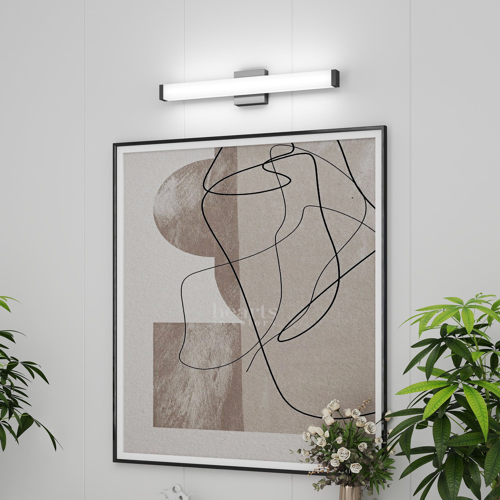 LUXYARD Bathroom Vanity Light Black - 25 inch  Vanity Lights for Bathroom - 14W LED Bath Lights Over Mirror Cool White Light 6000K