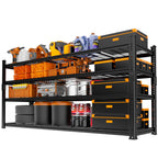 UAU 60"W Heavy Duty Garage Shelving, 2640Lbs Capacity 4-Tier Metal Rack with Wire Decks, Adjustable Boltless Shelves for Warehouse, Basement & Workshop - Black