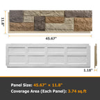Faux Stone Wall Panels, 1-Pack Premium PU Stone Veneer for Indoor/Outdoor, 3D Artificial Rock Siding for Fireplace Surround & TV Accent Wall, English Brown Castle Stone, 45.67"x11.8"