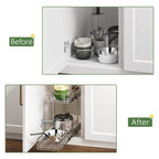 2-Tier  Pull Out Cabinet Organizer, Heavy Duty Chrome Wire Shelves for Bathroom Vanity & Under Sink Storage, Vertical Sliding Drawer